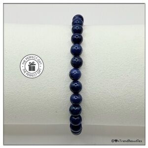 Lapis Semi-Precious Bead Stretch Bracelet